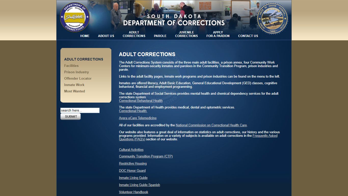 Adult Corrections :: SD Dept. of Corrections - South Dakota Department ...